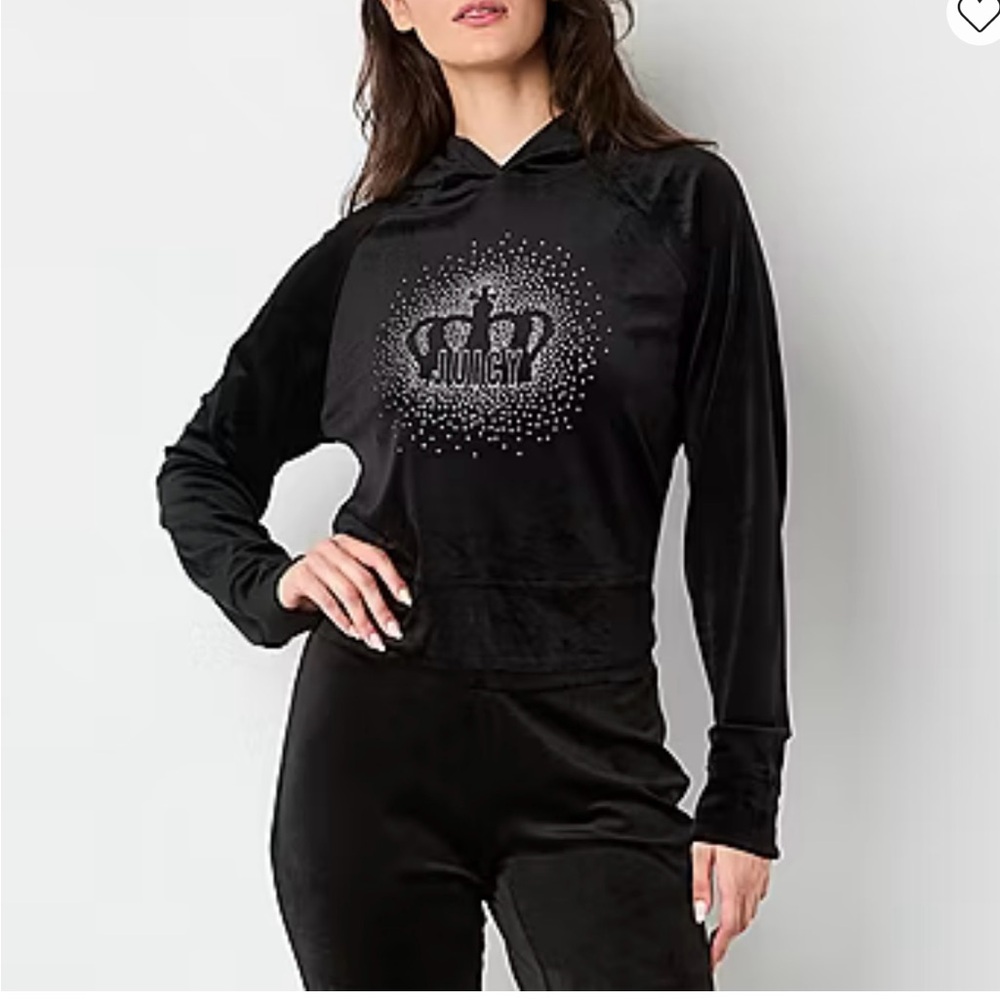 Juicy by Juicy Couture Black Licorice Velour Hoodie NWT Small
